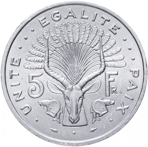 фото Джибути 5 франков 1991 UNC (KM#22)