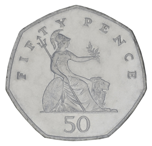 фото Великобритания 50 пенсов 1997 AU-UNC