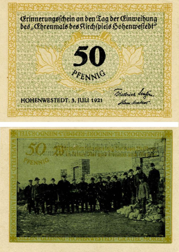 фото Германия Нотгельд  50 пфеннигов 1921 F-VF Хоэнвештедт