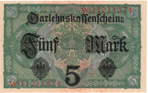 фото Германия 5 марок 1917 UNC (P56)