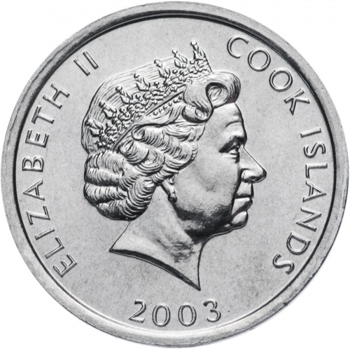 фото Острова Кука 1 цент 2003 «Собака Легавая» UNC (KM#421)