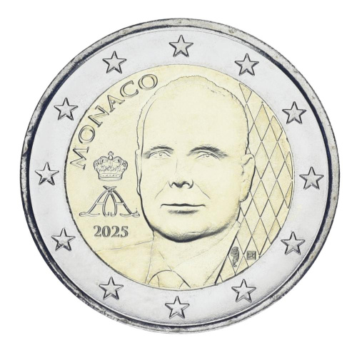 фото Монако 2 евро 2025 Биметалл UNC Регулярный выпуск
