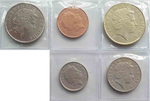 фото Бермуды набор из 5 монет 2008 UNC 1, 5, 10, 25 центов, 1 доллар