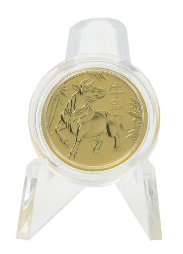 фото Австралия 15 долларов 2021 Золото UNC Восточный календарь - Год быка (Au 999,9, 1/10 унции, 3,11 грамма)