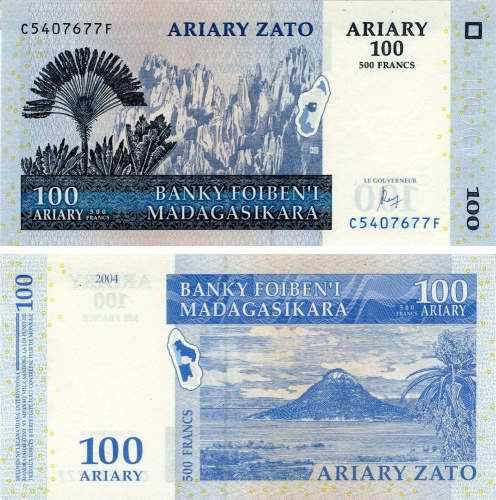 фото Мадагаскар 100 ариари 2004 (2015) UNC (P86c)