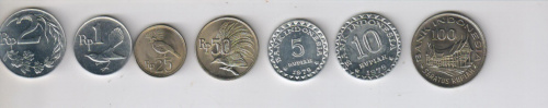 фото Индонезия набор из 7 монет 1970-1979 UNC