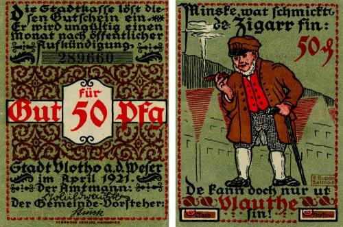 фото Германия Нотгельд  50 пфеннигов 1921 F-VF Флото