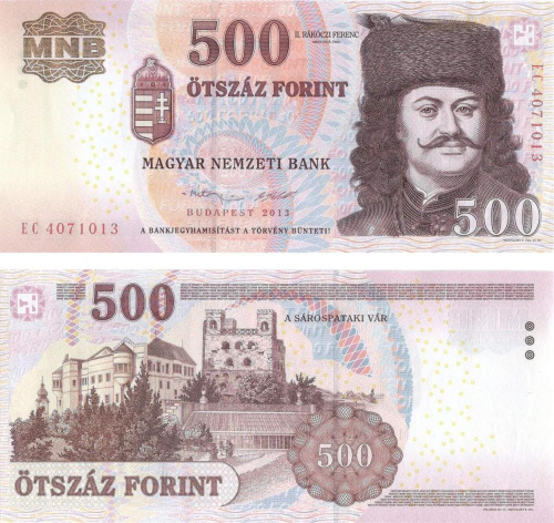 фото Венгрия 500 форинтов 2013 UNC (P196e)