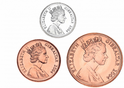 фото Гибралтар набор из 3 монет 2004 300 лет захвату Гибралтара UNC