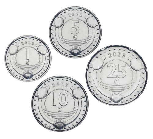 фото Кюрасао и Синт-Мартена набор из 4 монет 2025 UNC 1, 5, 10, 25 центов