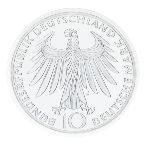 фото Германия 10 марок 1972 Серебро Proof XX летние Олимпийские игры в г. Мюнхен - Спортсмены (Ag 625, 15,5 грамм)