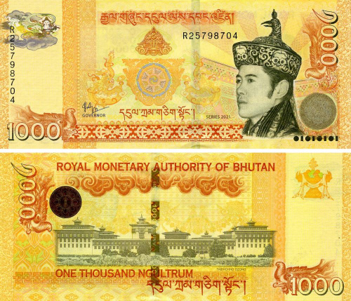 фото Бутан 1000 нгултрум 2021 UNC (P34)