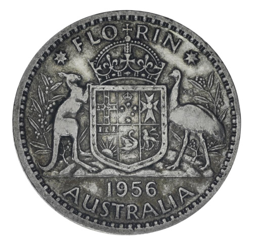 фото Австралия 1 флорин 1956 Серебро F-VF