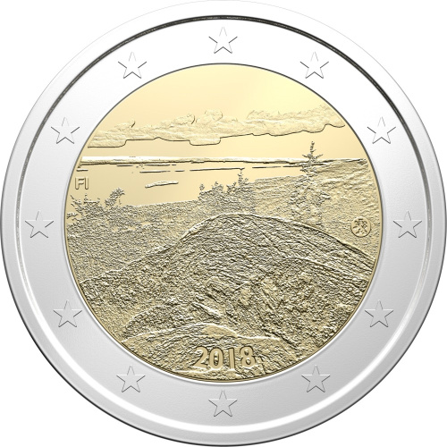 фото Финляндия 2 евро 2018 «Пейзаж Коли» UNC