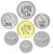 фото Новая Каледония набор из 7 монет 1972-2013 UNC 1, 2, 5, 10, 20, 50, 100 франков