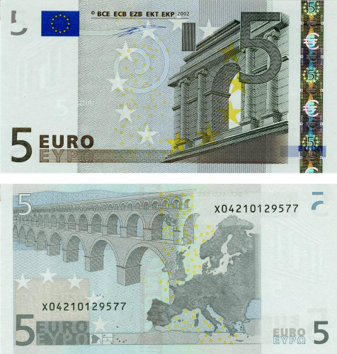 фото Германия 5 евро 2002 X P003 Дуйзенберг UNC