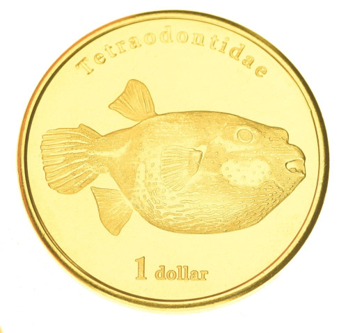 фото Муреа 1 доллар 2021 UNC Рыба - Иглобрюхая