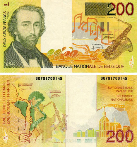 фото Бельгия 200 франков 1995 F-VF (P148)