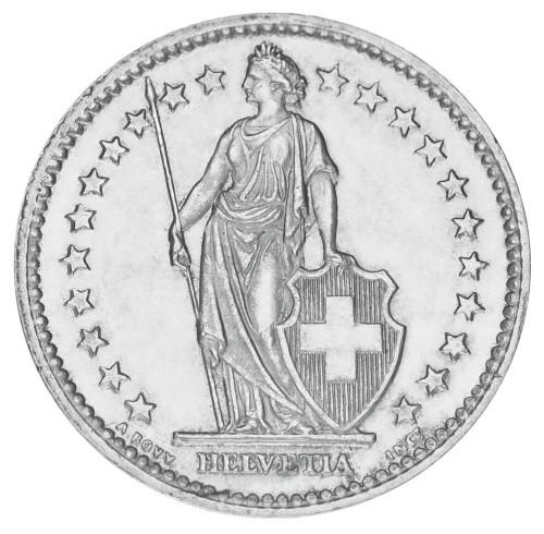 фото Швейцария 2 франка 1944 Серебро F-VF