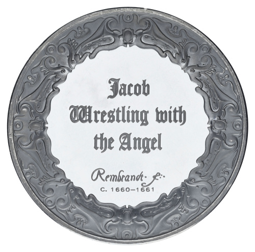 фото США Памятная медаль 1972-1976 Серебро Proof Рембрандт - Борьба Иакова с ангелом (Ag 925, 67 грамм)