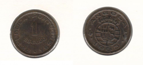 фото Ангола 1 эскудо 1963 VF (KM#76)