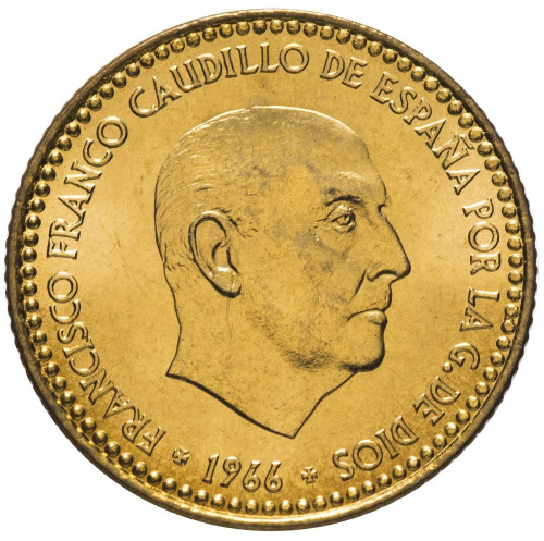 фото Испания 1 песета 1966 VF (KM#796)