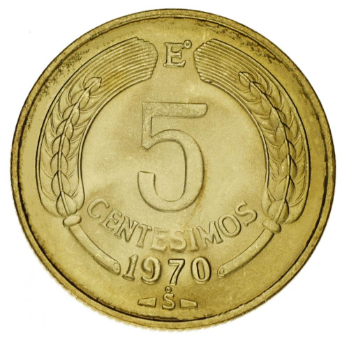 фото Чили 5 сентесимо 1970 AU-UNC Кондор