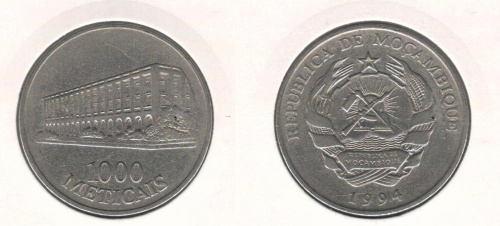 фото Мозамбик 1000 метикалов 1994 VF (KM#122)