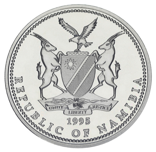 фото Намибия 1 доллар 1995 UNC Животное - Антилопа - Орикс