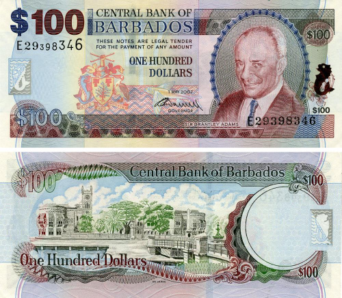 фото Барбадос 100 долларов 2007 UNC (P71)