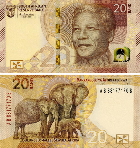 фото ЮАР 20 ранд 2023 UNC Слон (PW149)