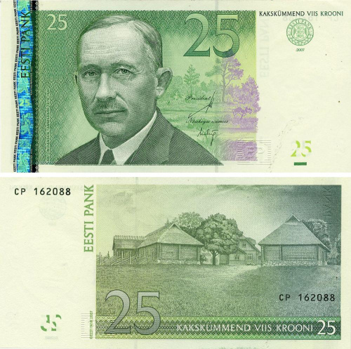 фото Эстония 25 крон 2007 UNC (P87)