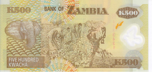 фото Замбия 500 квача 2009 UNC (P43g)