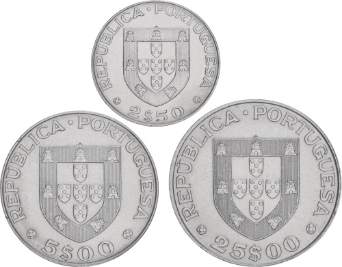 фото Португалия набор из 3 монет 1977 «Писатель Александр Геркулано» AU-UNC