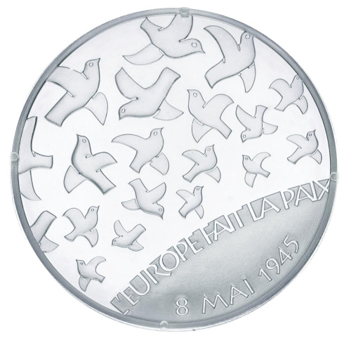 фото Франция 1,5 евро 2005 Серебро Proof 60 лет окончанию Второй мировой войны (Ag 900, 22,2 грамм)