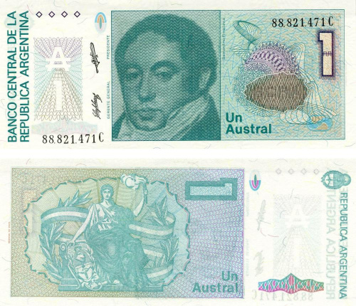 фото Аргентина 1 аустраль 1985-1991 UNC (P323)