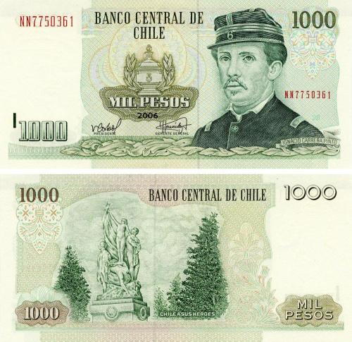 фото Чили 1000 песо 2006 UNC (P154)