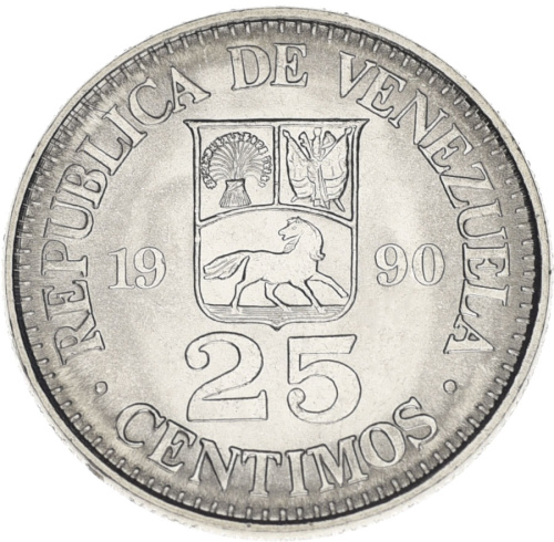 фото Венесуэла 25 сентим 1990 AU-UNC