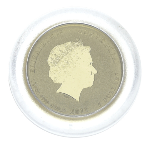 фото Австралия 5 долларов 2011 Золото UNC Восточный календарь - Год кролика (кота, зайца) (Au 9999, 1,555 грамм)