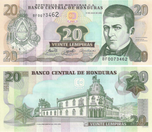 фото Гондурас 20 лемпир 2006 UNC (P93a)