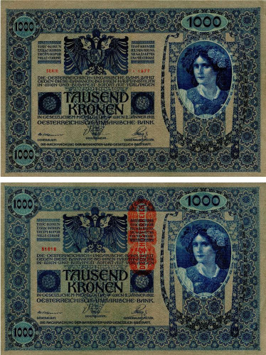 фото Австрия 1000 крон 1902 (1919) UNC (P59)