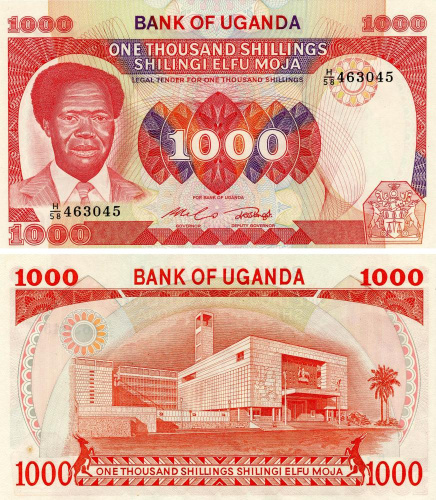 фото Уганда 1000 шиллингов 1983 UNC (P23a)