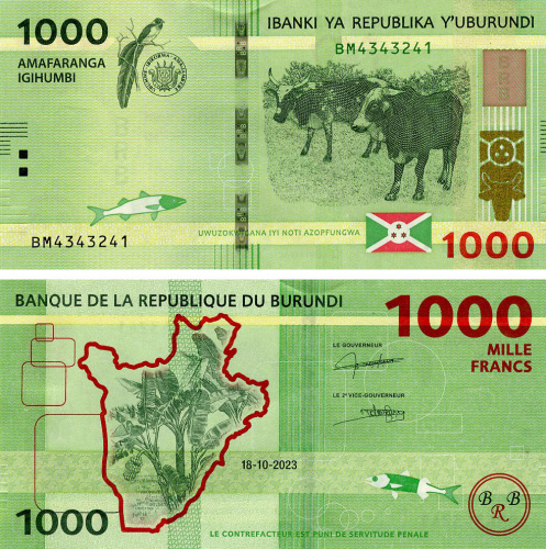 фото Бурунди 1000 франков 2023 UNC (P51)