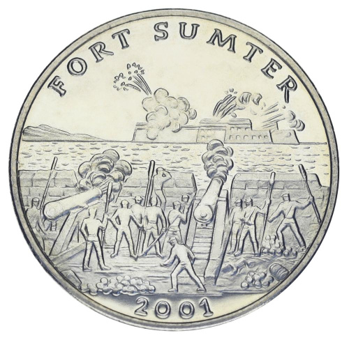 фото Либерия 5 долларов 2001 UNC Форт Самтер