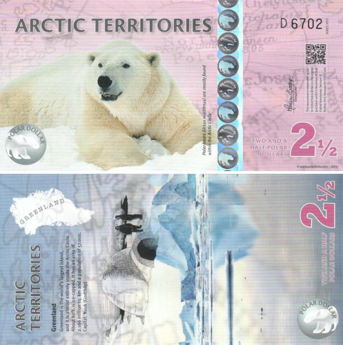 фото Арктика 2,5 полярных доллара 2013 UNC