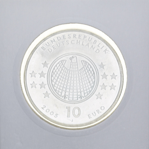 фото Германия 10 евро 2005 Серебро UNC Альберт Эйнштейн (Ag 925, 18 грамм)