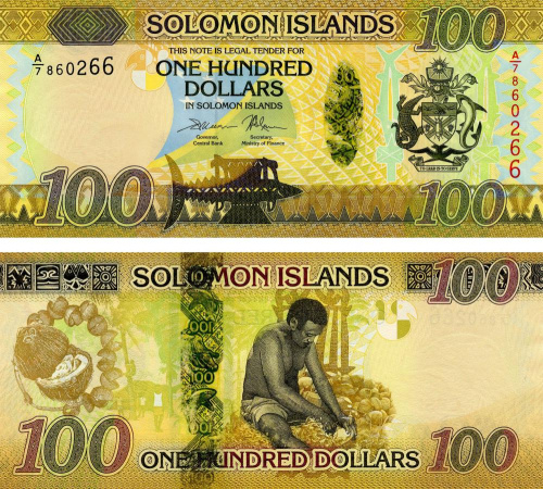 фото Соломоновы острова 100 долларов 2015 UNC (P36)