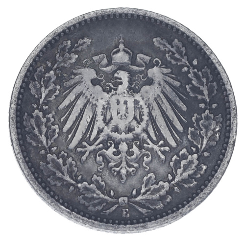 фото Германия 1/2 марки 1905 Серебро F-VF