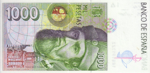 фото Испания 1000 песет 1992 UNC (P163)