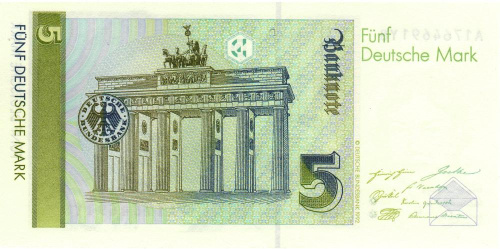фото Германия 5 марок 1991 UNC (P37)